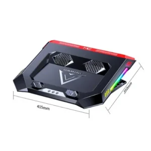 RGB Gaming Laptop Cooler – Adjustable Stand with 4500 RPM Powerful Airflow & Customizable Lighting