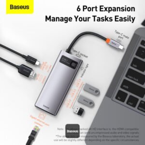 Baseus Metal Gleam Series 6-in-1 USB-C Hub - Image 4