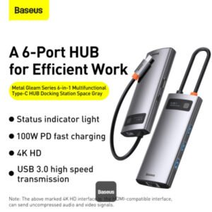 Baseus Metal Gleam Series 6-in-1 USB-C Hub - Image 5